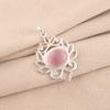 Pink Cat's Eye Gemstone 925 Stamped Silver Jewelry Handmade Women Chain Pendant CP-1-43