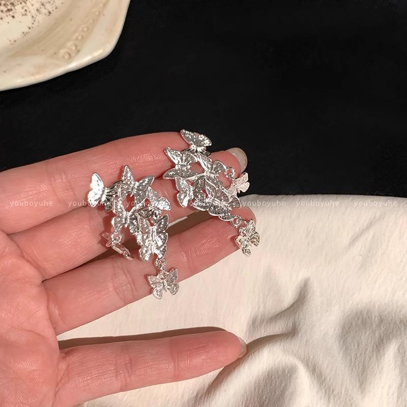 Уникальные серьги-пусеты из серебра 925 пробы с цирконом и жемчугом в виде бабочек для женщин - Высококачественная модная бижутерия