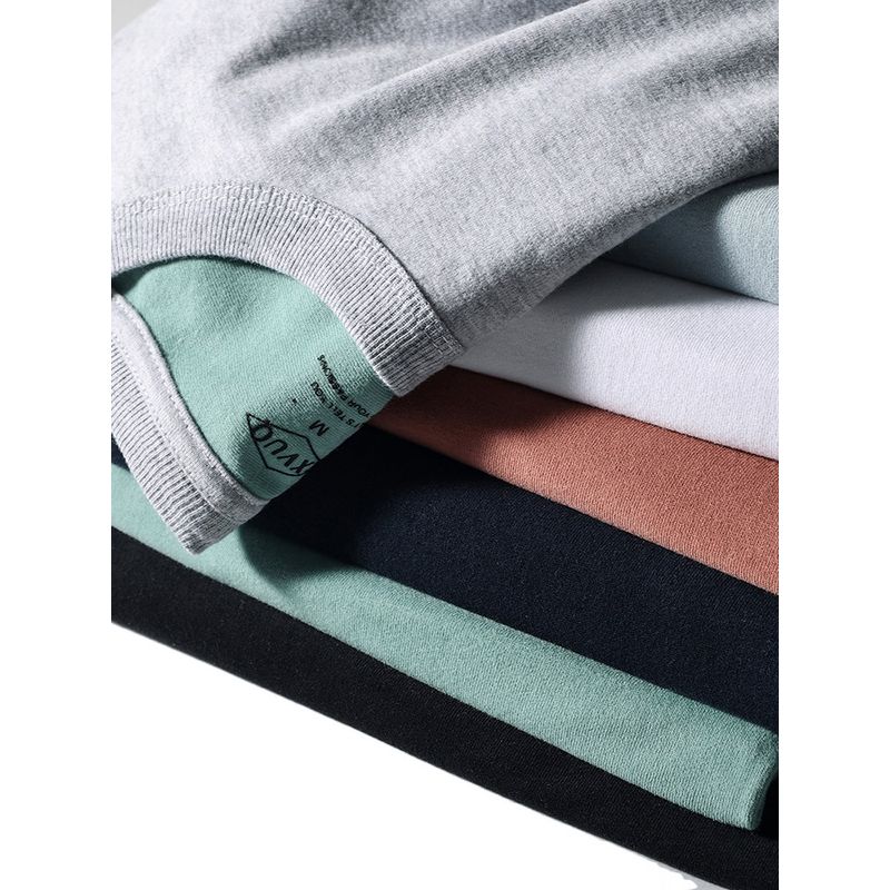 Export Export to Domestic Sales American Pure Cotton Short Sleeve T-Shirt Men's Summer Trendy Bottoming Shirt Men's Cotton T-shirt