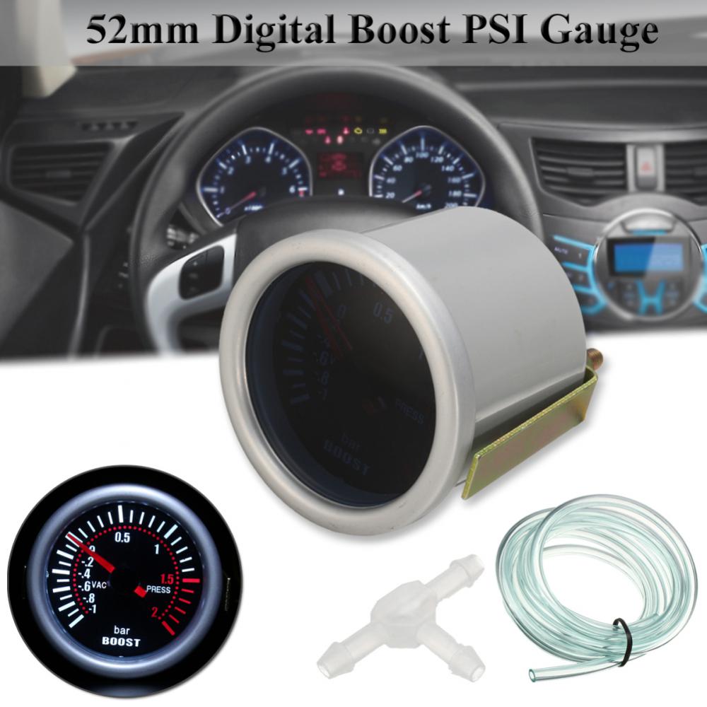 Dynoracing 2''52MM Turbo Boost Gauge 3 BAR Механический Белый Светодиодный Boost Gauge Дымчатая линза Датчик Boost BX101537