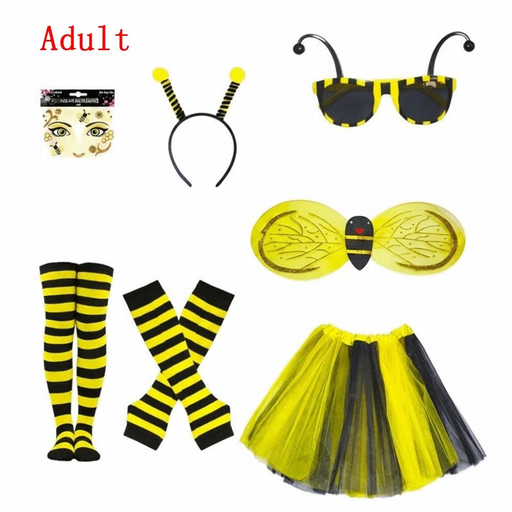 Tutu Skirt Bumblebee Costume Striped Knee Stocking Honey Bee Costume Bee Costume Set For Women