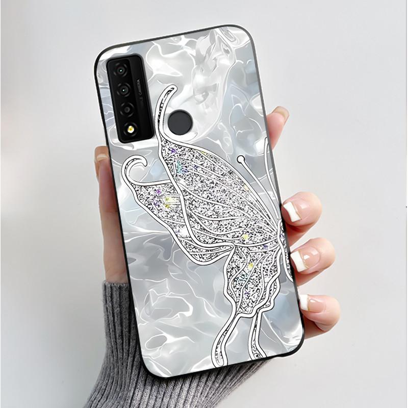 Case For TCL 20 XE 20XE 5087Z Phone Case Luxury Fashion Butterfly Flowers Black Soft TPU Silicone Protective Cover Shell Casing