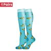 1 Pair Cute Cat Compression Socks Knee High 20-30 Mmhg Fit Medical Edema Diabetes Varicose Veins Running Sports Socks