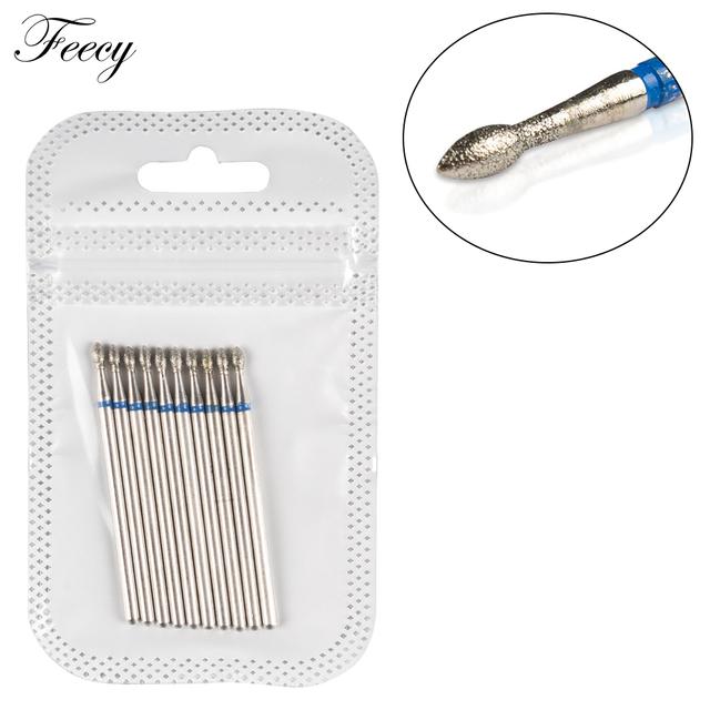 Фрезы для маникюра, 10 шт., Алмазные сверла для ногтей, станочные фрезы для снятия гель-лака, пилка для ногтей, буфер для педикюра