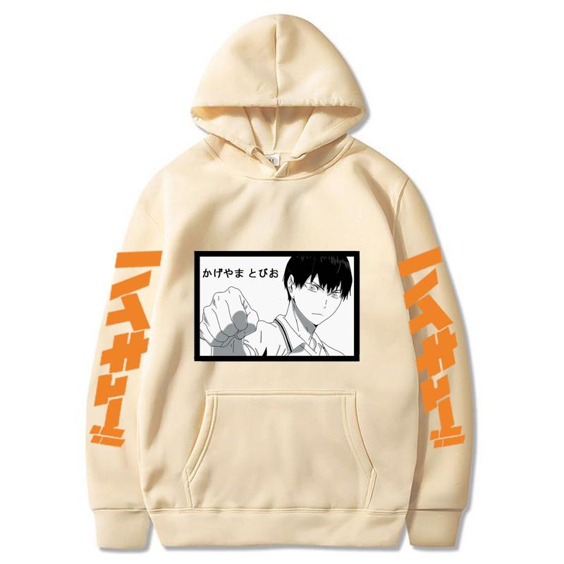 Haikyuu Аниме Мужская повседневная толстовка с капюшоном Весна Осень Уличная футболка Корейская версия Топы Оверсайз Несексуальная повседневная толстовка
