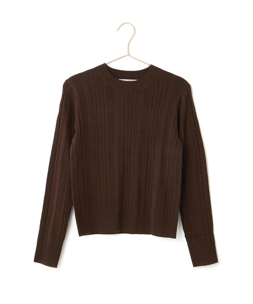 ROPE PICNIC Random Rib Knit Dark Brown Women's Pullover, GDM54180, (20)