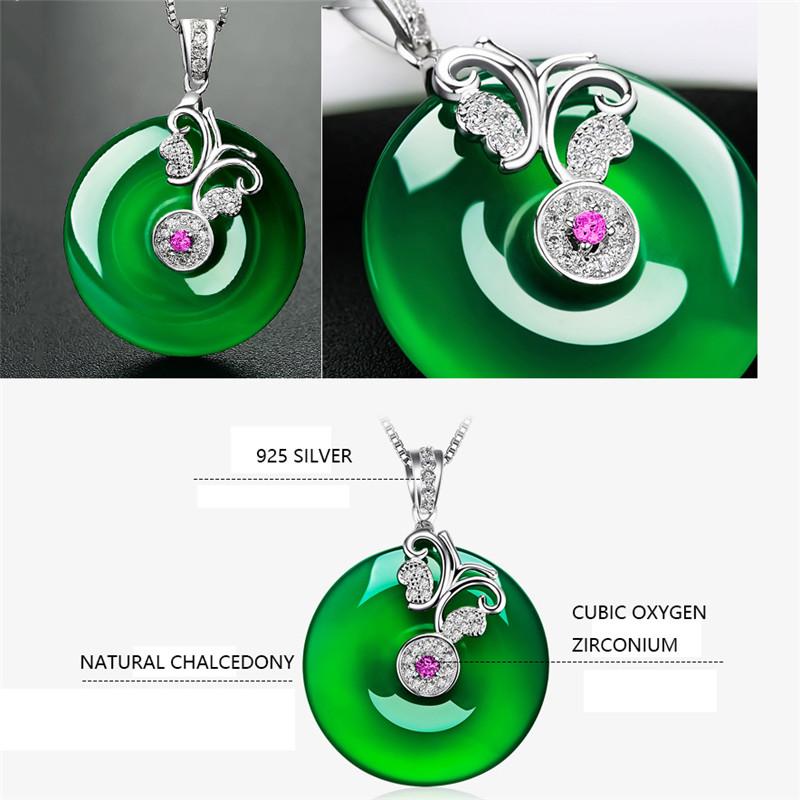 Натуральный Зеленый Нефрит Бабочка Китайский Халцедон Ожерелье Амулет Ювелирные Изделия Подарки для Женщин Ее