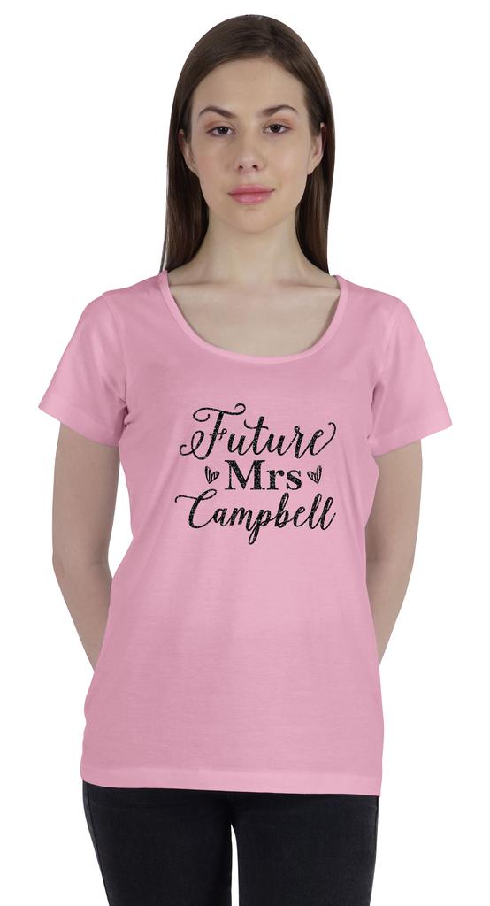 Inkdotpot Персонализированная женская футболка с надписью «Будущая миссис» на свадьбу