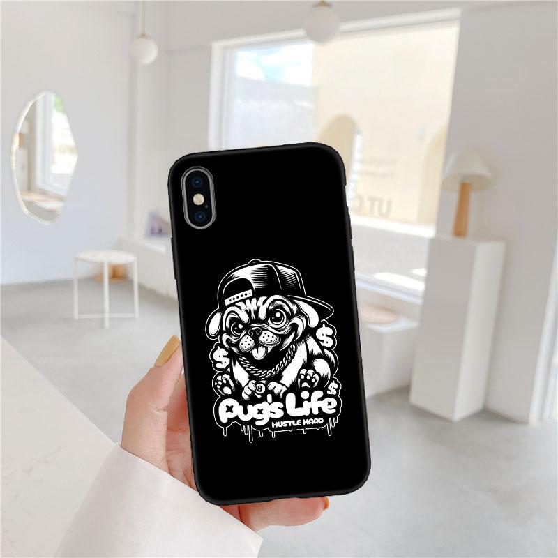 CJ90 Pug Dog Soft Shell Phone Case for Xiaomi Poco C40 C50 C51 C55 C65 C71 C75 F3 F5 F6 F7 M2 M3 Pro Ultra