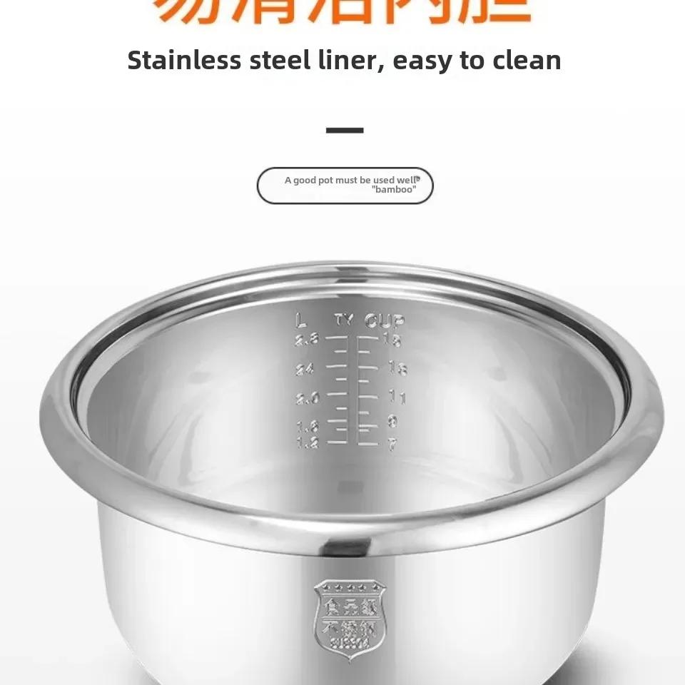 1pc Cooker Inner Pot Large Capacity Rice Cooker Stainless Steel Round Cake Baking Pot Rice Cooking 3L/2L