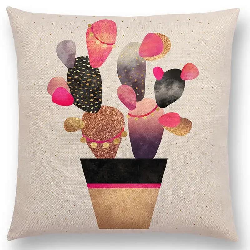 Последние милые счастливые кактусы, симпатичные ананасы, красочные мороженые, драгоценные агаты, принты, чехол для подушки для автомобиля, диванная наволочка