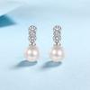 S925 Sterling Silver New Natural Freshwater Pearl Earrings Women's Micro-encrusted Moissanite Earrings High-quality Textured Earrings