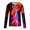 Футболка с длинным рукавом с принтом «Пламя» 3D для мужчин и женщин, повседневная удобная футболка с круглым вырезом, уличная одежда, свободная футболка, топы, футболки