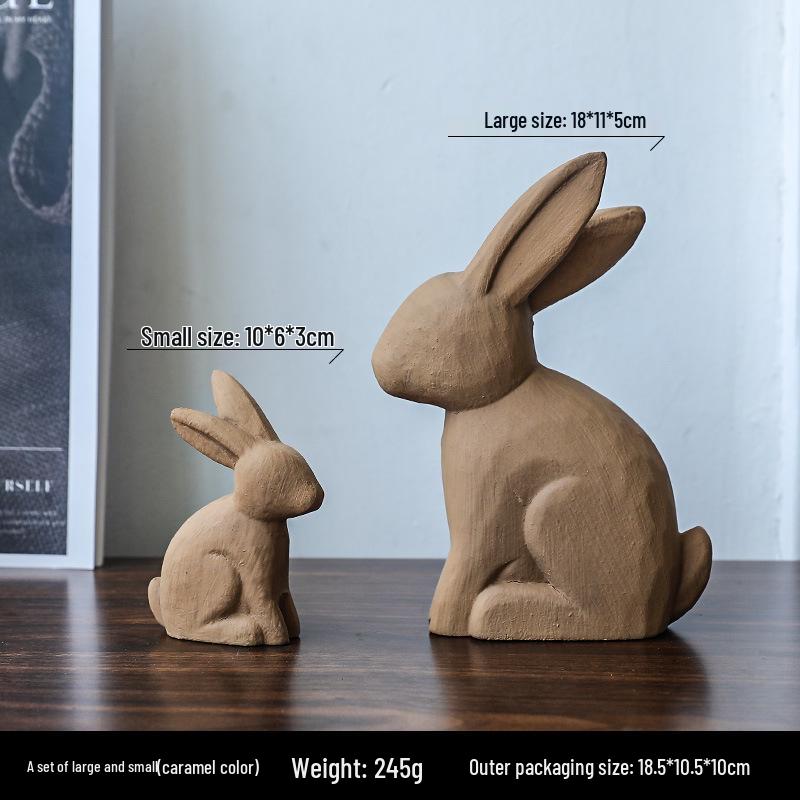 Nordic Wooden Rabbit Figurine - Home Décor for Wine & TV Cabinets, Entryway Gift
