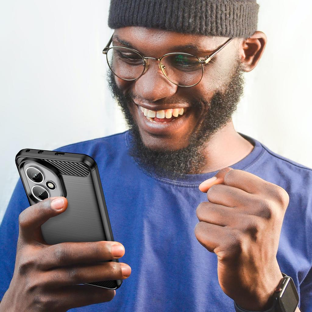 Для Honor 400 5G (Глобальный) Чехол Защитный Чехол для Телефона Текстура Углеродного Волокна Матовый