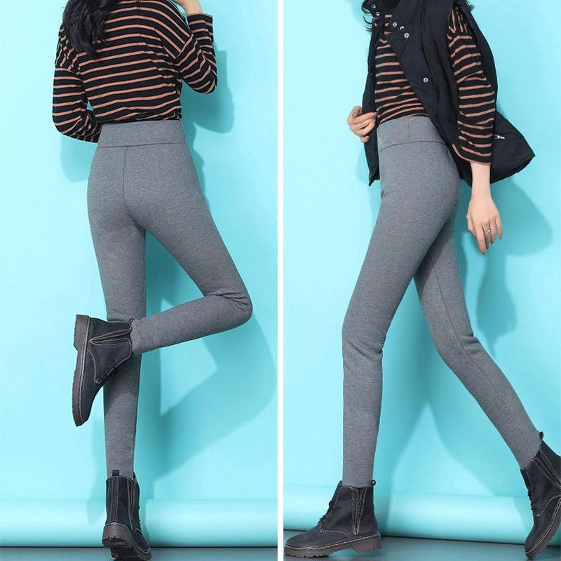 Зимние леггинсы женские плюс бархатные теплые леггинсы с высокой талией брюки Femme тонкие черные толстые леггинсы-карандаш