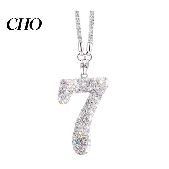 Personalized Car Accessory Bling Rear View Mirror Accessories Rhinestone Numbers Interior Decoration Hanging Ornament 0-10 Automotive Pendant
