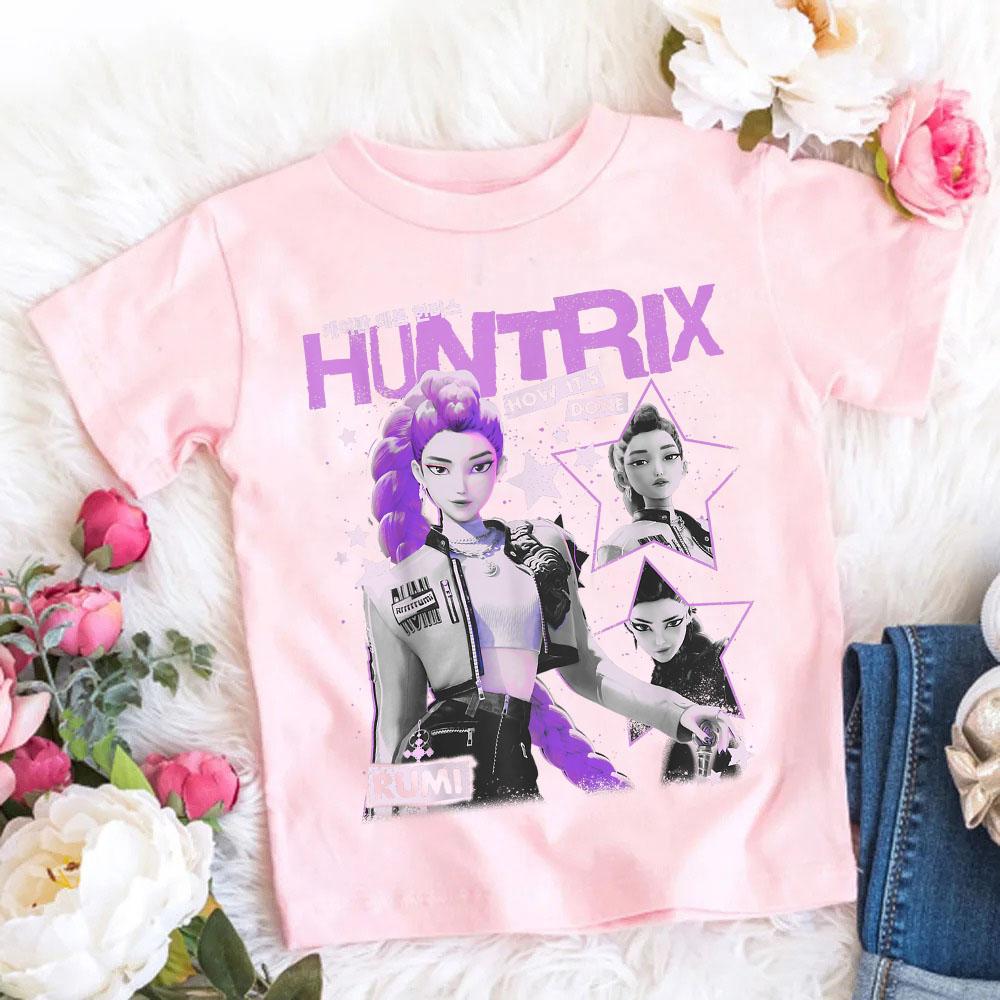 2025 Горячий Фильм Хлопковая Детская Футболка для Девочек Детская Одежда KPop Поклонники Охотников на Демонов Подарки Детская Одежда Модные Топы