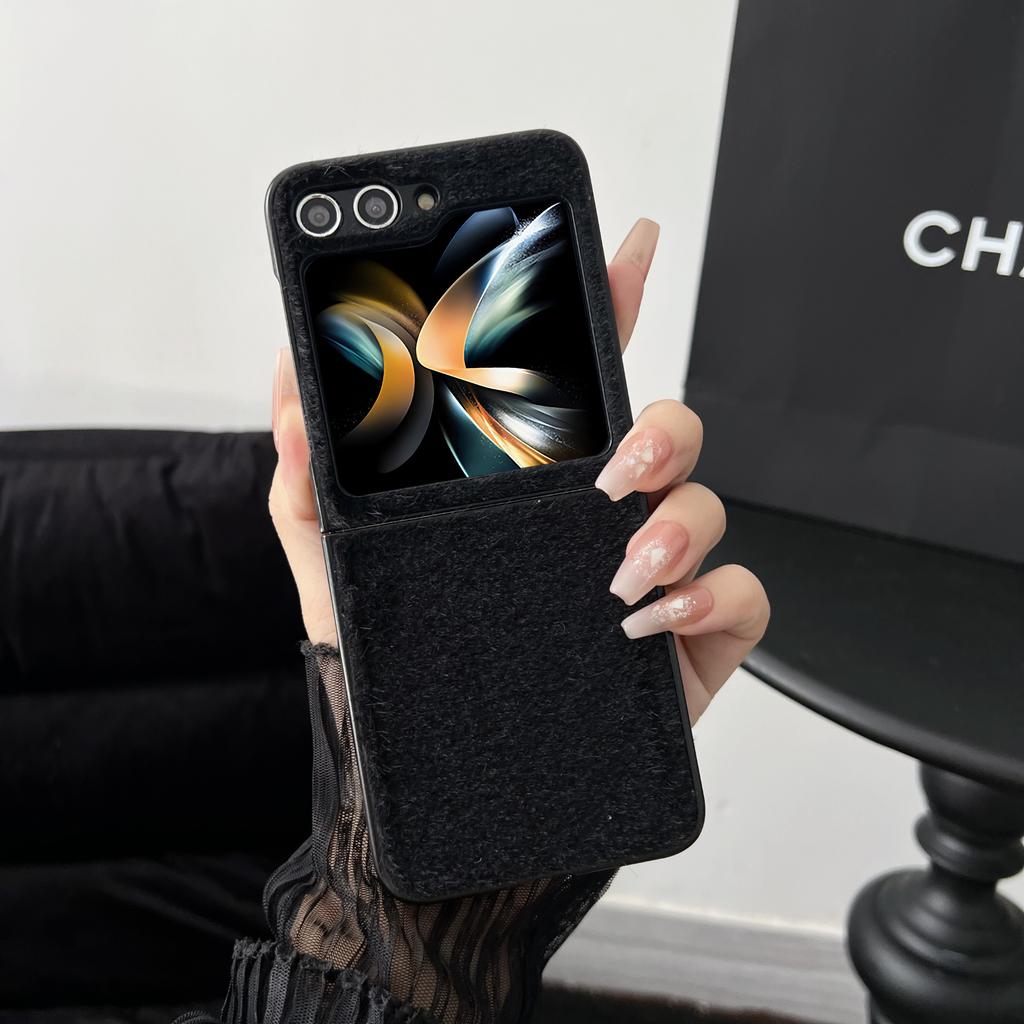 PU Leather Phone Case for Samsung Galaxy Z Flip 5 Flip5 ZFlip5 5G Hard Shell Plastic Shockproof Fall Prevention Cover