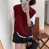 Women's Autumn Slimming Sleeveless Knitted Vest with Lazy Collar