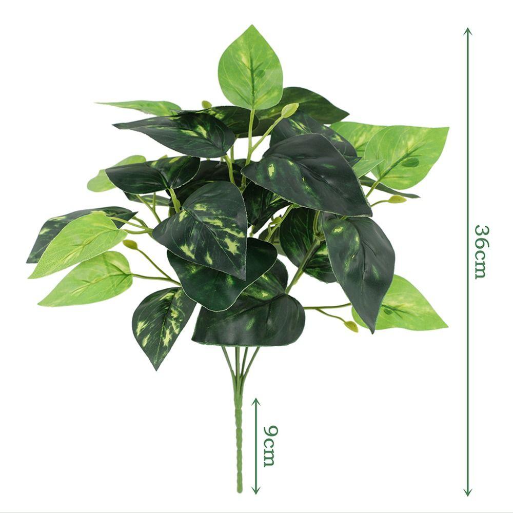 7 Голов Искусственные Листья Зеленого Растения Большое Искусственное Растение Украшение для Офисного Стола