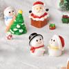 Cute Resin Christmas Ornaments Cartoon Santa Claus Snowman Desktop Small Ornaments Miniature Figurine Office Desktop Decoration