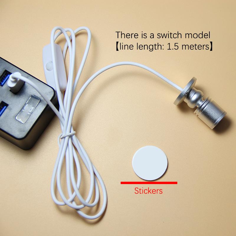 Светодиодный USB-спот для витрины ювелирного шкафа, лампа для прилавка, накладной мини-спот для потолка, USB-интерфейс 5 В