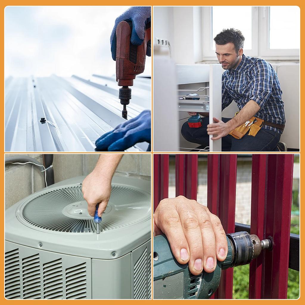 80 шт. саморезов с шестигранной головкой и шайбами, пластина из нержавеющей стали 410, винты Tek, со сверлами на конце, шестигранный привод