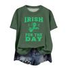 Женская мода повседневная с заниженной линией плеча короткая St. Футболка с круглым вырезом и принтом ко Дню Святого Патрика