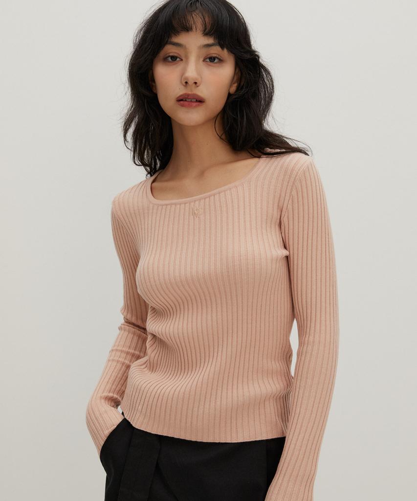 RAVEROUS Square Neck Sweater Pink