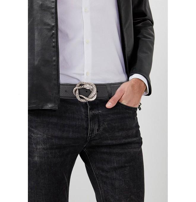 Just cavalli men's leather belt nodo snake italy - Size: 110