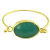 [Q9824] - Handmade Bracelet 'Cléopatra' Golden Green - 56 Mm 25x18 Mm