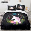 Cartoon Horse Duvet Cover 3D Anime Bedding Set for Kids Girls Soft Microfiber Quilt Cover with Zipper Closure