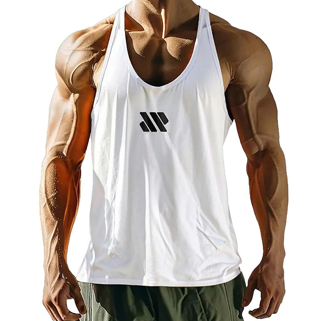 Мужской жилет без рукавов с принтом, свободный узкий жилет, спортивный топ для фитнеса