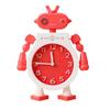 R1622 Cartoon Couple Robot Alarm Clock - Silent Movement, Battery-Operated for Student Bedrooms