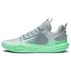 Li Ning All City 11 Fabric Synthetic Leather Shock Absorption Non-Slip Wear-Resistant Low-Top Basketball Shoes Men Sneaker Gray Green ABAT031-1