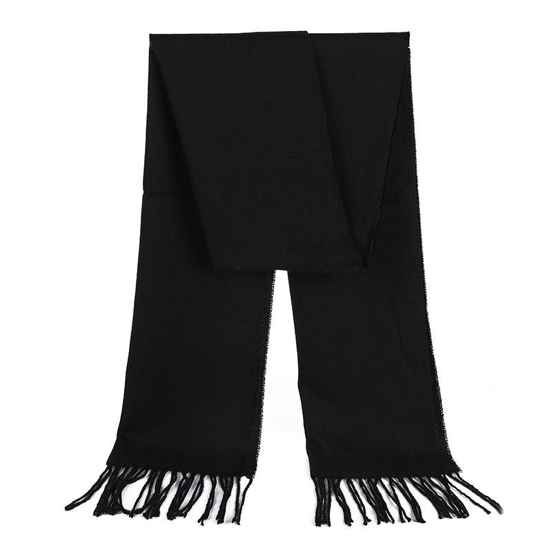 New Autumn And Winter Men'S Versatile Fashion Trend Tassel Scarf Shawl For Warmth Solid Color Thick Wool Good Quality High Cost-Effectiveness