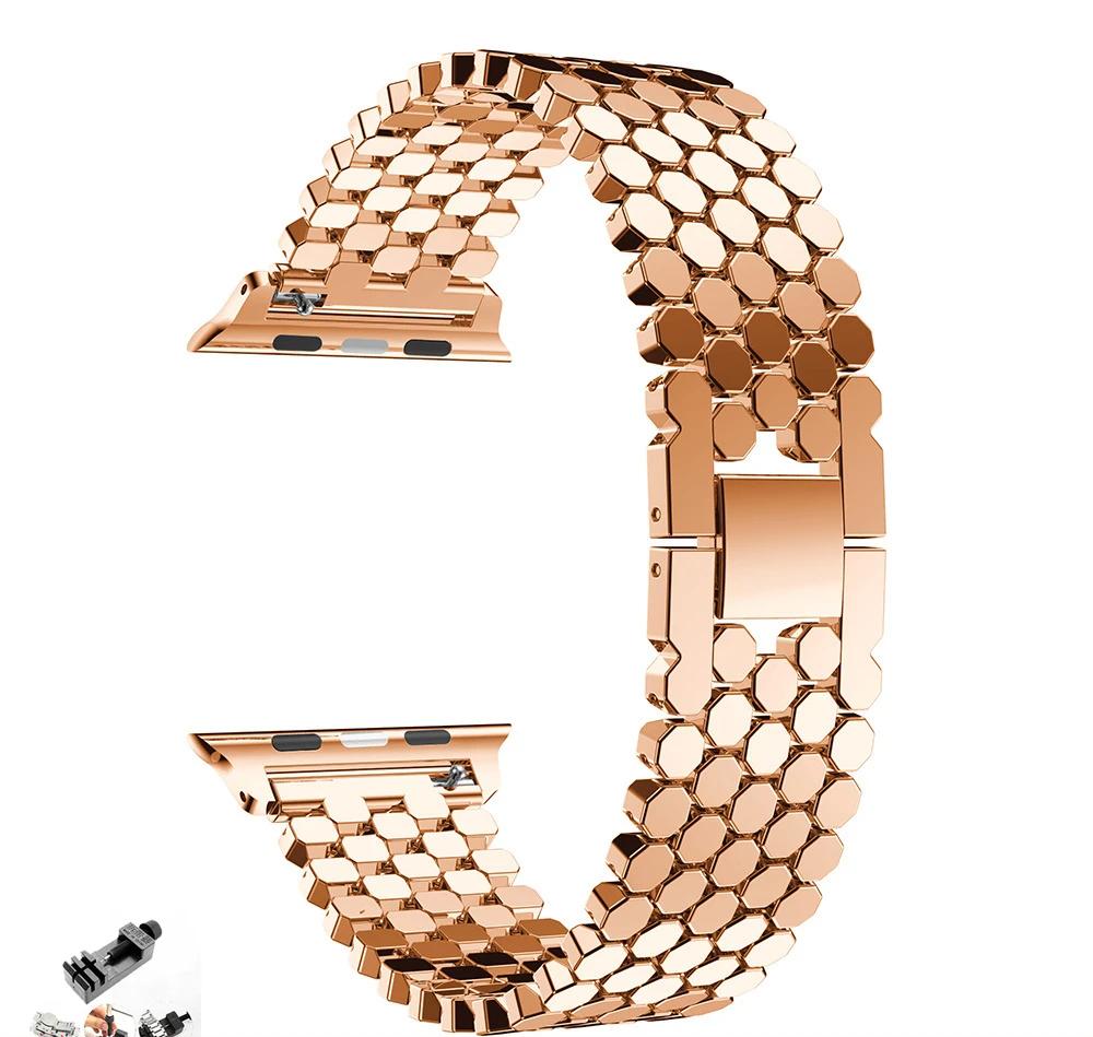 Женский металлический ремешок из нержавеющей стали для Apple Watch Series 9, 41 мм, 45 мм, 49 мм, 40 мм, 44 мм, ремешок для iWatch 8, 7, 5, 4, 3, 38, 41 мм, браслет