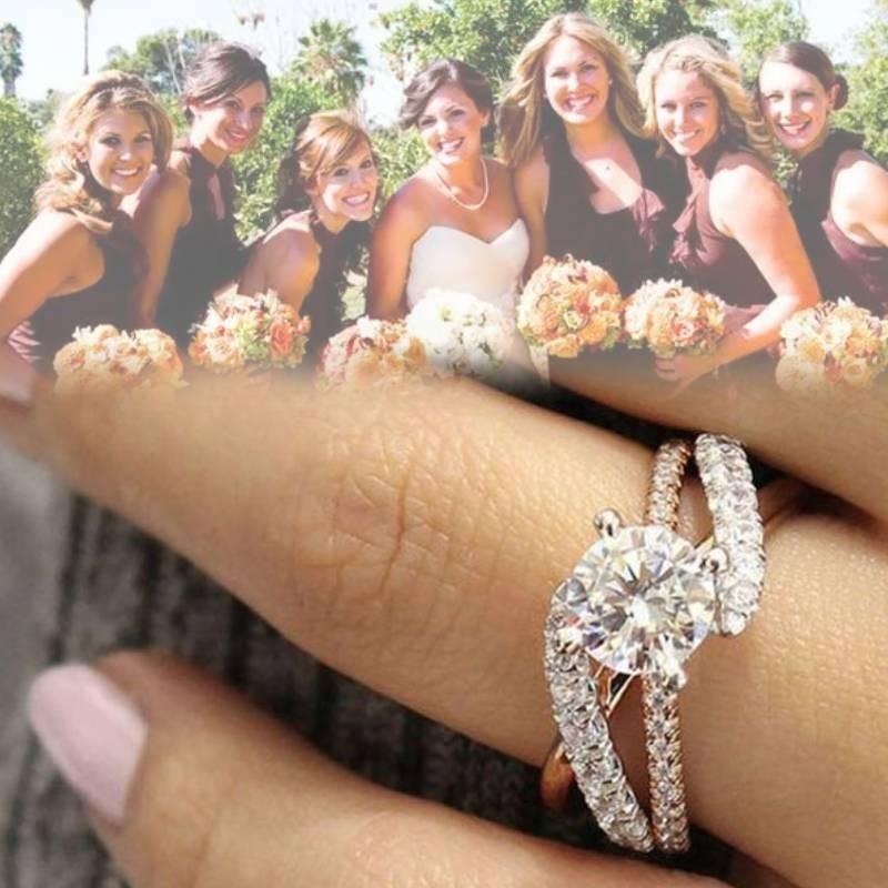 Exquisite Rose Gold Zirconia Ring For Women European And American Style Jewelry