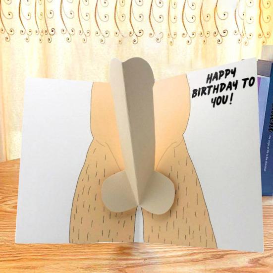 Открытка на день рождения Pop Up Dick Забавный 3D всплывающий подарок на день рождения Веселая поздравительная открытка Сексуальная валентинка для мужа и папы