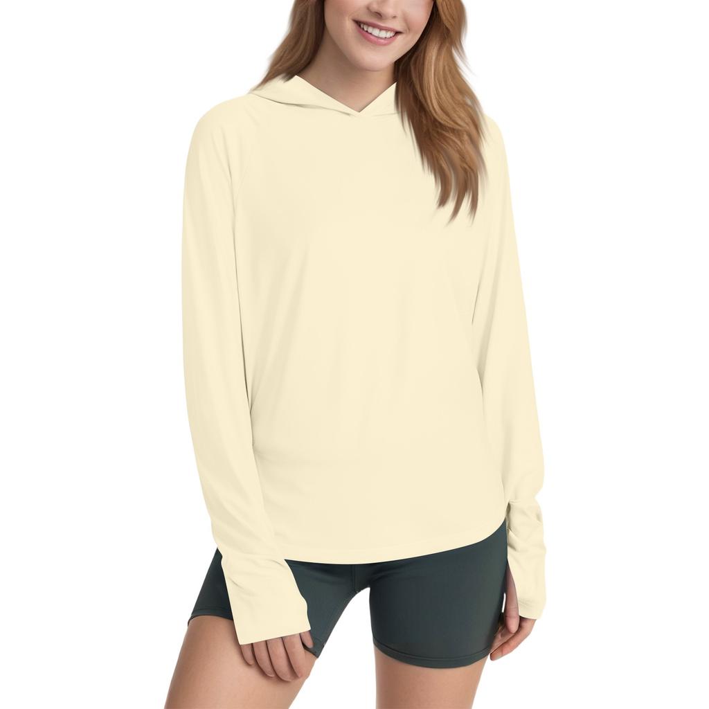 Женская рубашка Sunblock Ice Silk с капюшоном Upf 50+ с длинным рукавом, легкая быстросохнущая футболка для походов