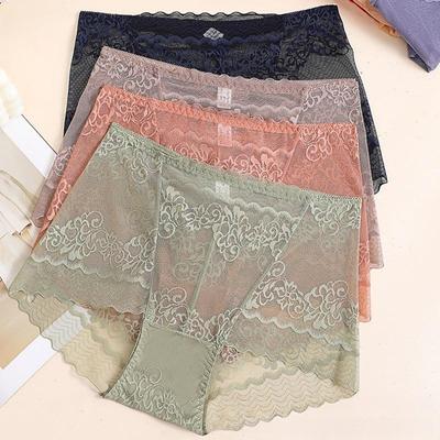 Сексуальные кружевные женские трусики с высокой талией, полые нижнее белье, бесшовные ультратонкие сетчатые дышащие брюки, нижнее белье, женское нижнее белье