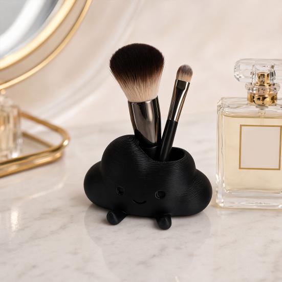 Cloud Shaped Storage Holder, Cute Smiling Face Decor, Multi-Functional Organizer for Pen Succulents & Makeup Brush, Compact Ornament for Desktop Decor