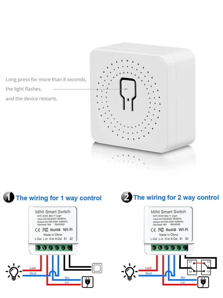 Cozylife Мини WiFi Умный Выключатель 16/20А Реле для Alexa и Google Home Приложение Удаленное и Голосовое Управление DIY Режим Таймер Домашняя Автоматизация
