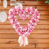 Pink Heart Shaped Wreath, Spring Summer Wreathes ,Valentine's Day Wedding Artificial Wreath Door