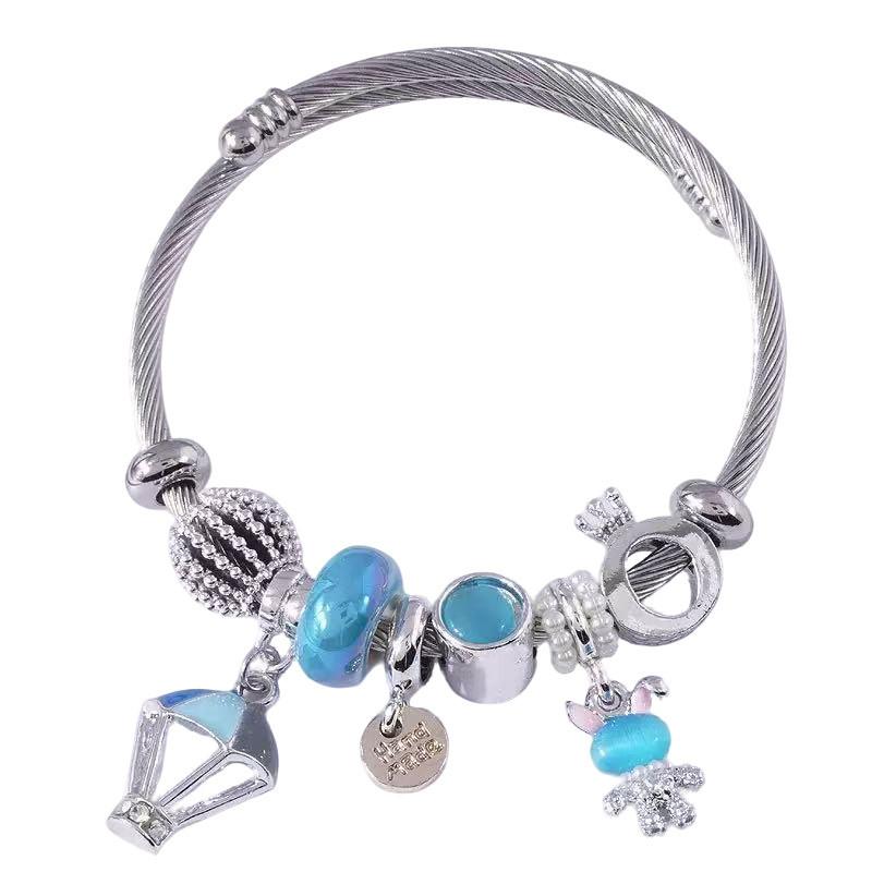 Stainless Steel Bracelet For Women With Bunny Pendant Elegant Jewelry For Gift Giving