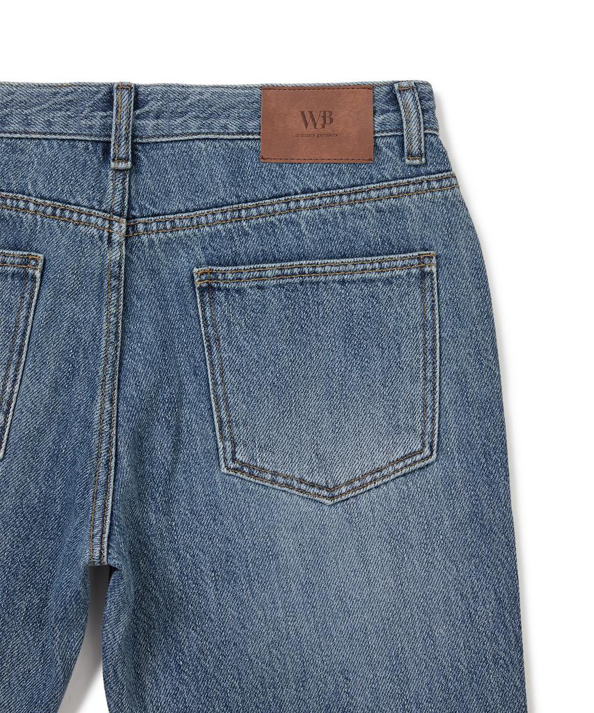 WEST GRAND BOULEVARD Venice Slim Crop Washed Denim Pants Blue