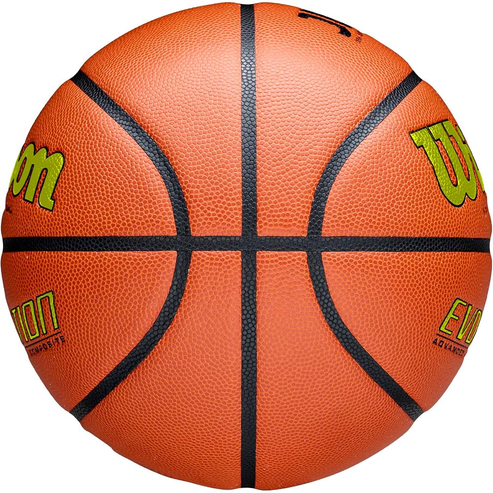 Wilson Evolution Game Basketball JBA Opt 6 - Official Size 7, Durable Rubber, Indoor/Outdoor Use