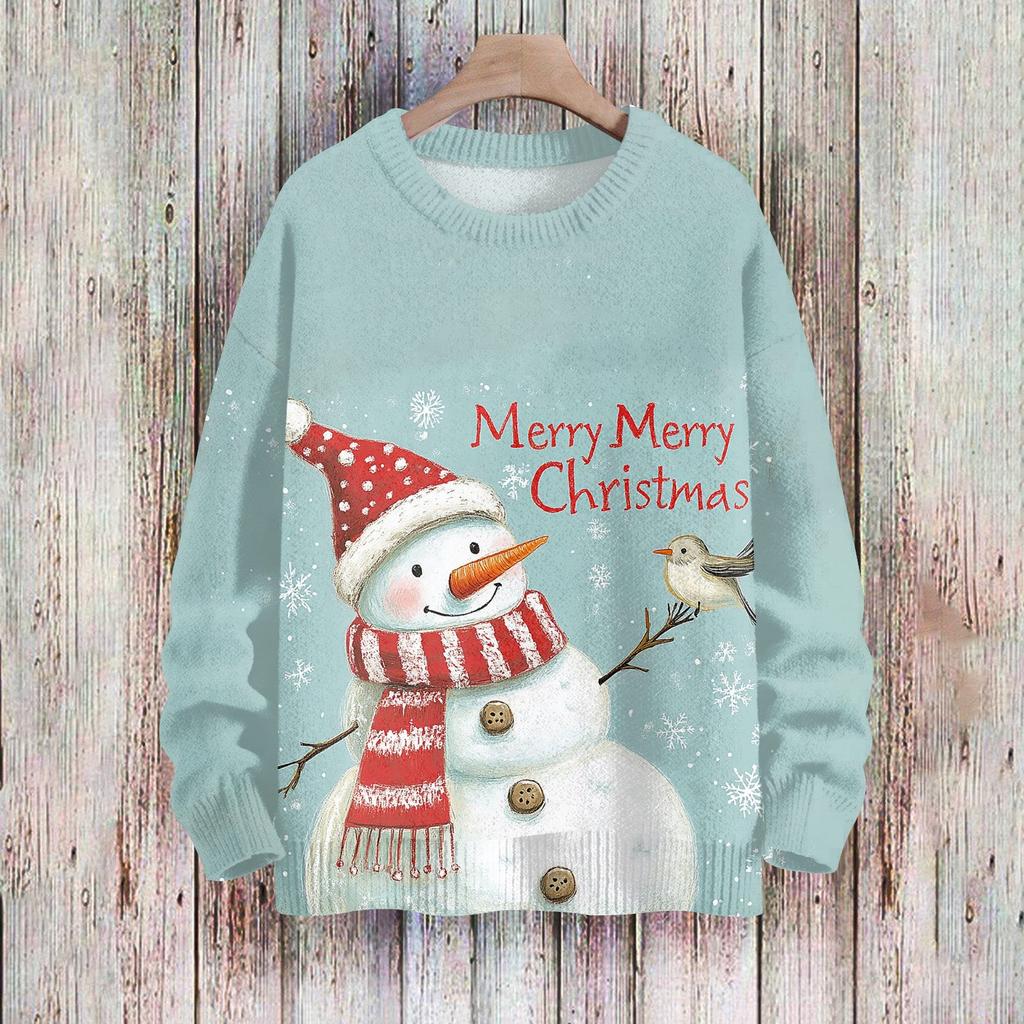 Christmas Sweatshirts For Women Knit Sweater Cute Shirt Fall Crewneck Pullover Tops