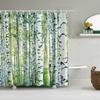Полоски Растений Занавеска для Душа Ванная Водонепроницаемая Полиэстер Занавески для Душа для Ванной Цветочный Принт Занавеска для Ванны с Крючками